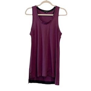 Theory Maroon Casual Maroon Tank Top Small Modal Cotton Blend​